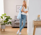 Women's cotton jeans, light blue denim 