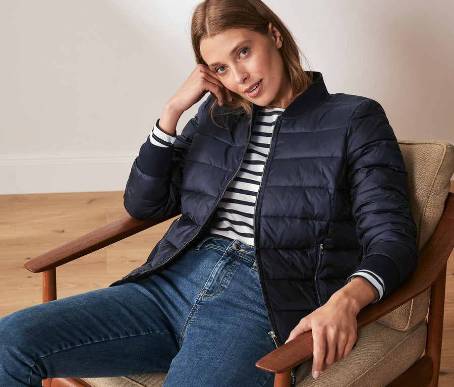 Women's quilted jacket, dark blue 