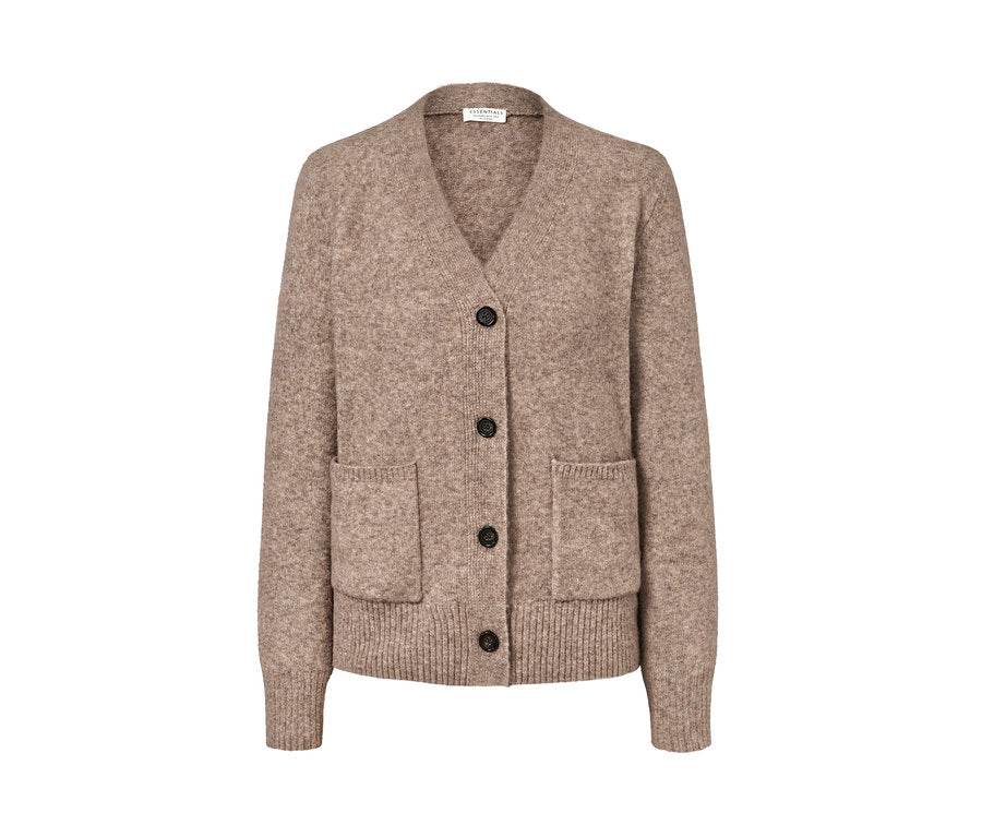 Women's fine knit wool cardigan, purple 