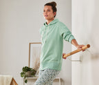 Long-sleeved cotton sports sweatshirt, green 