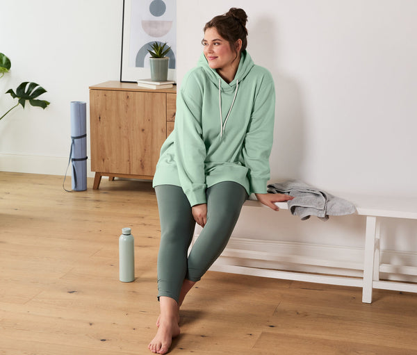 Long-sleeved cotton sports sweatshirt, green 