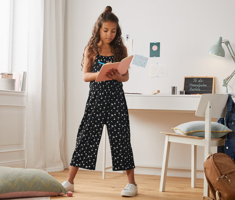 Дънков гащеризон за момиче от органичен памук