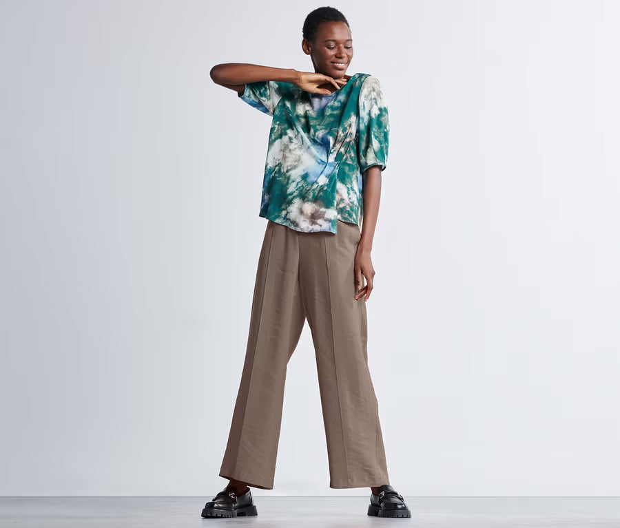 Wide-leg trousers, brown