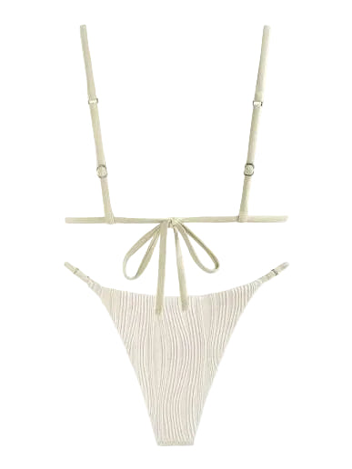 Zaful Embossed Two-Piece Swimsuit Summer 2025, Green