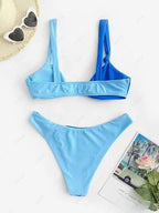 Zaful Embossed Two-Piece Swimsuit Summer 2025, Green