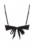 Zaful Дамски рипсен бански от две части с черно горнище и долнище с леопардов принт