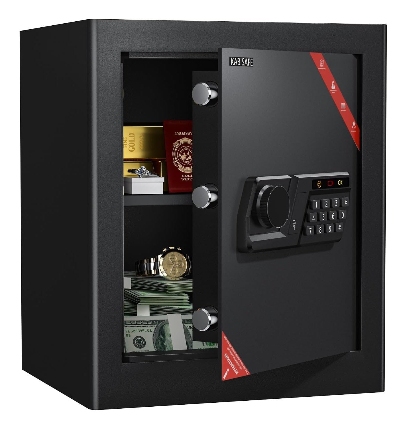 KABISAFE Електронен сейф 45L с дигитален код, аларма и LED осветление