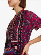 Desigual Елегантна пролетно-лятна рокля с бродерия и флорални мотиви