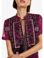 Desigual Елегантна пролетно-лятна рокля с бродерия и флорални мотиви