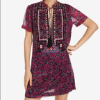 Desigual Елегантна пролетно-лятна рокля с бродерия и флорални мотиви
