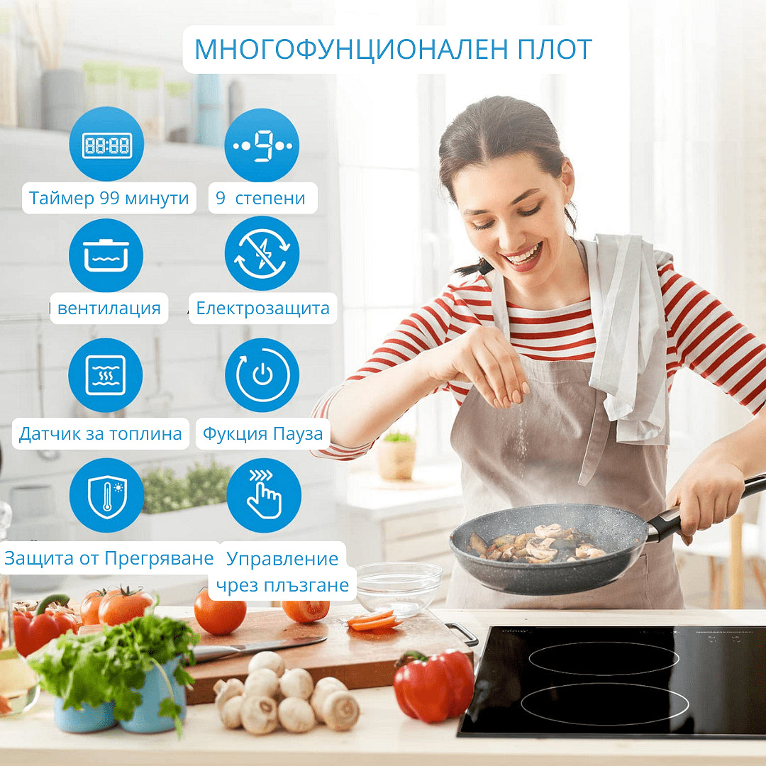 Midea - KI500IX - индукционен плот за вграждане - 60см, 2 ГОДИНИ ГАРАНЦИЯ