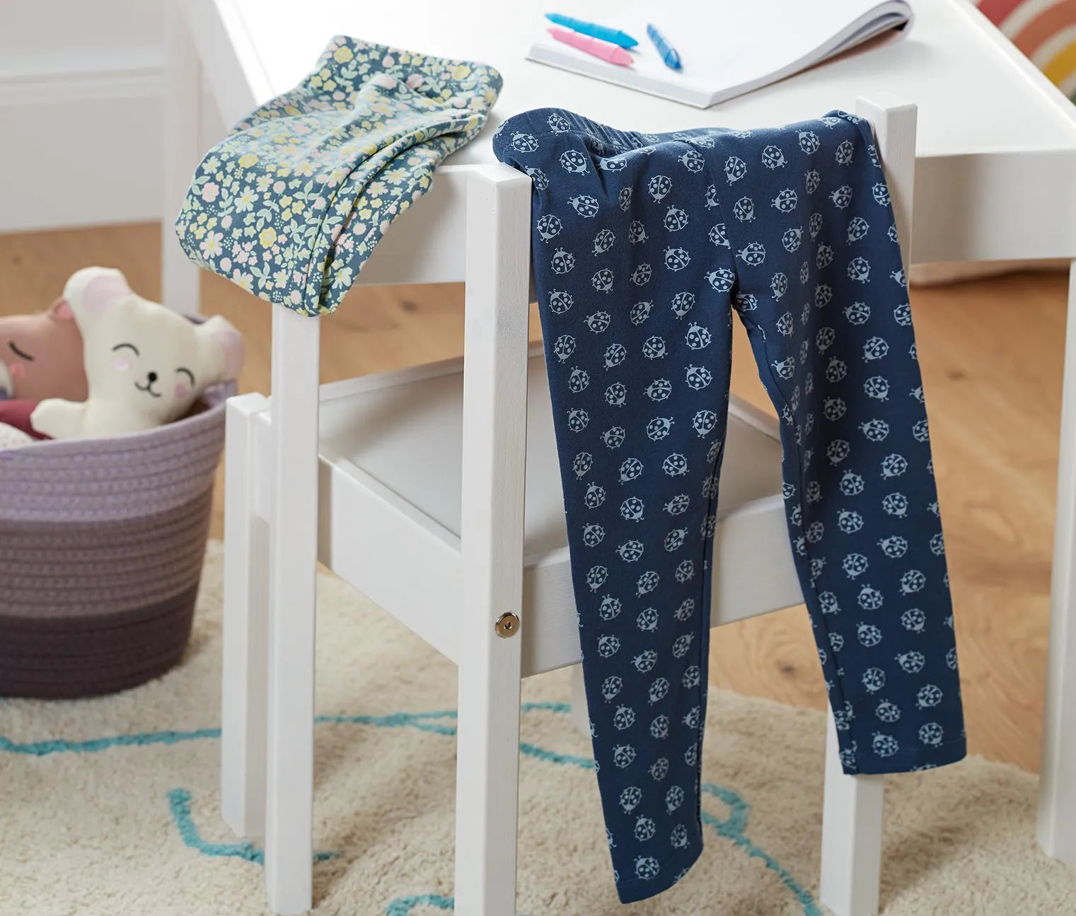 Памучни клинове за момиче 2 броя с щампа, 86/92