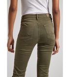 Дамски памучни дънки PEPE JEANS, маслинено зелени
