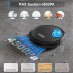Прахосмукачка робот Tikom G8000 Pro с функция за миене, 4500Pa, 150 минути работа, Wi-Fi, Alexa и Google Home