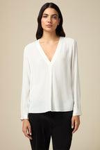 Дамска блуза с дълъг ръкав Jette, бяла