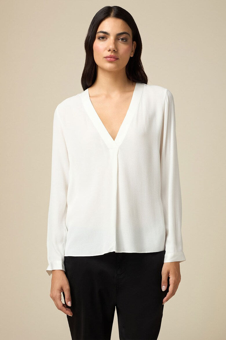 Дамска блуза с дълъг ръкав Jette, бяла