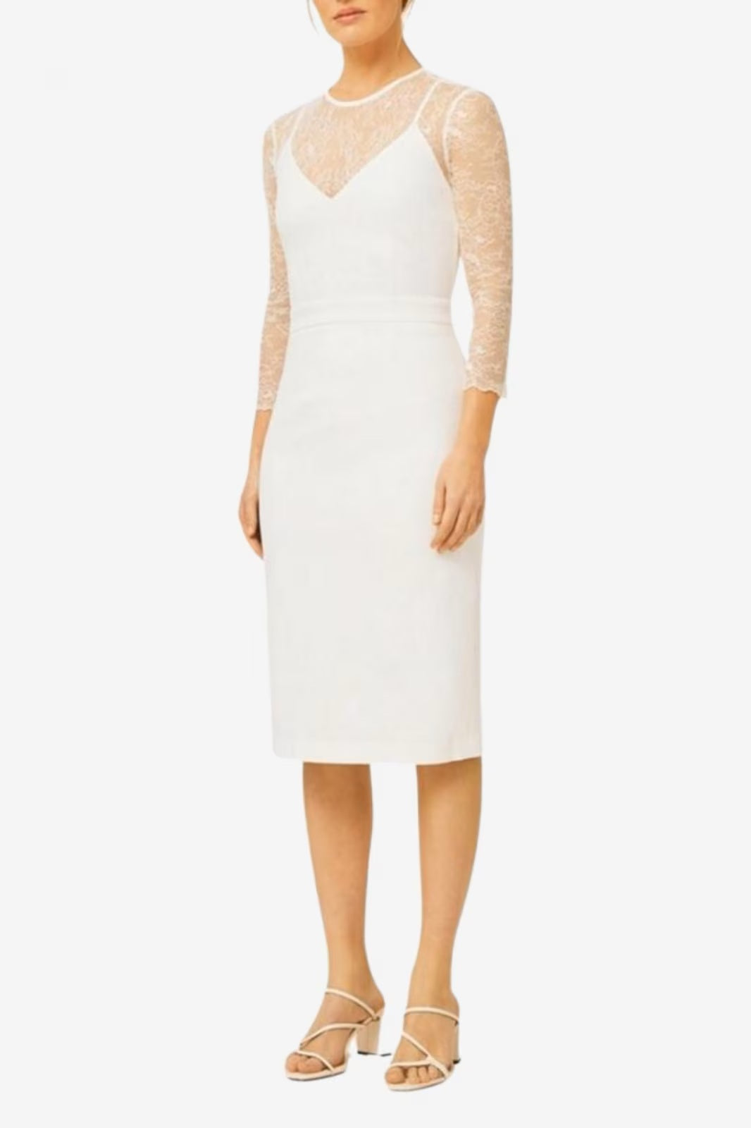 Ivy & Oak Официална рокля с дантела, бяла