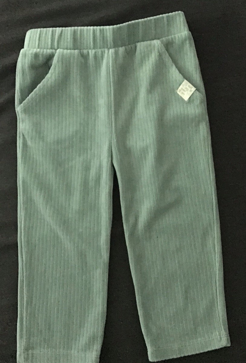 Детски памучен кадифен панталон, зелен