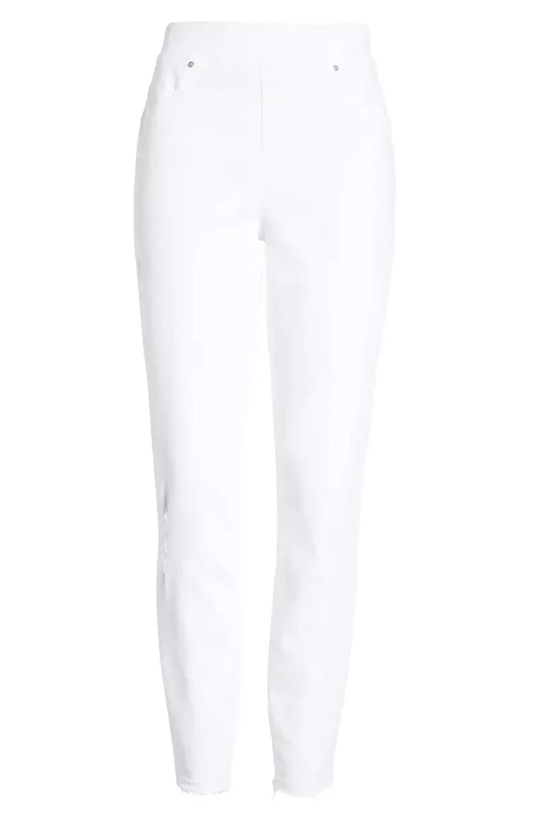 Дамски бели дънки Spanx Distressed Skinny с оформящ ефект